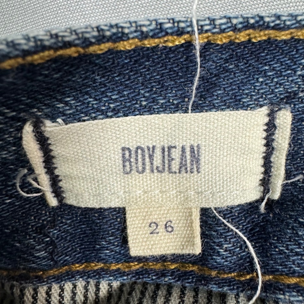 Madewell Boyjean Cropped Jeans Women's 26 Distressed Medium Wash Raw Hem - Picture 5 of 11